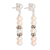 Cultured pearl dangle earrings, 'Costa Rican Rose' - Rose and White Cultured Pearl Earrings with Sterling Silver
