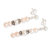 Cultured pearl dangle earrings, 'Costa Rican Rose' - Rose and White Cultured Pearl Earrings with Sterling Silver (image 2c) thumbail