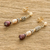 Cultured pearl beaded dangle earrings, 'Resplendent colours' - Dangle Earrings with Cultured Pearls