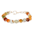 Agate beaded bracelet, 'Warm Costa Rica' - Amber and White Agate Beaded Bracelet from Costa Rica