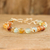 Agate beaded bracelet, 'Warm Costa Rica' - Amber and White Agate Beaded Bracelet from Costa Rica