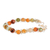 Agate beaded bracelet, 'Warm Costa Rica' - Amber and White Agate Beaded Bracelet from Costa Rica