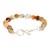 Agate beaded bracelet, 'Warm Costa Rica' - Amber and White Agate Beaded Bracelet from Costa Rica