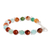 Agate beaded bracelet, 'Caribbean Morning' - Agate-Beaded Link Bracelet in Amber and Blue Tones