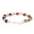 Agate beaded bracelet, 'Caribbean Morning' - Agate-Beaded Link Bracelet in Amber and Blue Tones