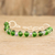 Crystal beaded bracelet, 'Costa Monteverde' - Green and Clear Crystal Beaded Bracelet with Copper Wire