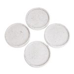 Cement coasters, 'Speckled Circles' (set of 4) - Molded Cement Round Coasters in a Speckled White (Set of 4)