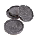 Cement coasters, 'Speckled Black' (set of 4) - Molded Cement Round Coasters in Speckled Black (Set of 4)