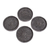 Posavasos de cemento, (juego de 4) - Posavasos redondos de cemento moldeado en negro moteado (juego de 4)