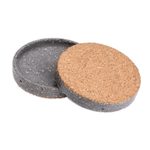 Cement coasters, 'Speckled Black' (set of 4) - Molded Cement Round Coasters in Speckled Black (Set of 4)