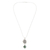 Jade pendant necklace, 'Mayan Flower' - Sterling Silver Flower Pendant Necklace with Jade Bead (image 2c) thumbail