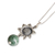 Jade pendant necklace, 'Mayan Flower' - Sterling Silver Flower Pendant Necklace with Jade Bead (image 2d) thumbail