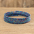 Beaded wrap bracelet, 'Shimmering Azure' - Multi-Hued Blue Glass Bead Bracelet on Stainless Steel Wire