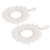 Beaded dangle earrings, 'Icy Glow' - White Glass Beaded Dangle Earrings with Sterling Silver (image 2c) thumbail