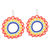 Beaded dangle earrings, 'Multicolored Glow' - Multicolored Glass Beaded Dangle Earrings in Floral Design thumbail