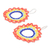 Beaded dangle earrings, 'Multicolored Glow' - Multicolored Glass Beaded Dangle Earrings in Floral Design (image 2c) thumbail