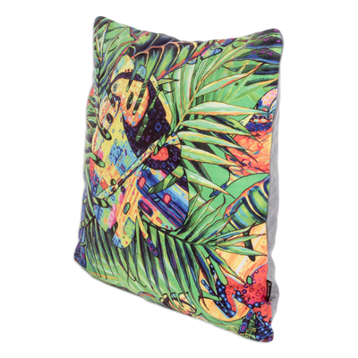 Cushion cover, 'Tropical Dreams' - Tropical Themed Cushion Cover from Costa Rica