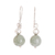 Jade dangle earrings, 'Double Moon in Light Green' - Handcrafted Jade Bead Dangle Earrings thumbail