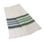 Cotton dish towels, 'Forest Colors' (pair) - Two Handwoven Guatemalan White and Green Cotton Dish Towels