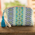 Cotton cosmetic case, 'Feels Like Spring' - Handwoven Blue and Turquoise Cotton Cosmetic Case thumbail