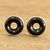 Jade button earrings, 'Cosmic Eternity' - Black Jade Sterling Silver Button Earrings from Guatemala