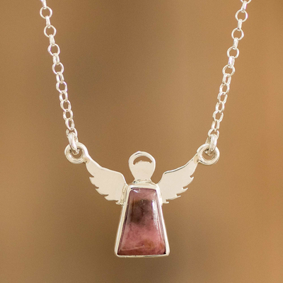 Guardian Angel Necklace for Women Sterling Silver Angel Wing with Hear