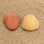 Wood guitar picks, 'Eco-Beat' (pair) - Reclaimed Natural Tropical Wood Guitar Picks (Pair)