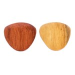 Wood guitar picks, 'Eco-Beat' (pair) - Reclaimed Natural Tropical Wood Guitar Picks (Pair)