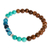 Multi-stone beaded bracelet, 'Serene Beach' - Beaded Bracelet of Agate & Turquoise