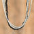 Glass and crystal beaded long necklaces, 'Ethereal Fusion' (set of 5) - Black and Silver Bohemian Beaded Necklaces (Set of 5) (image 2) thumbail