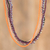 Lange Halsketten aus Glas- und Kristallperlen (5er-Set) - Schwarze, lila und orange Perlenketten (5er-Set)