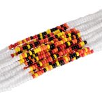 Beaded multi-strand long necklace, 'Light in Clouds' - White and Sunrise Hues Beaded Long Necklace from Guatemala