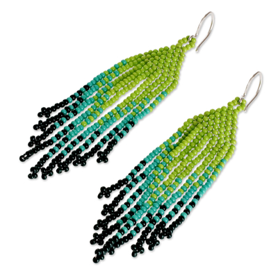 Glass Beaded Waterfall Earrings in Spring Colors - Signs of Spring