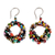 Beaded dangle earrings, 'Bauble Happiness' - Multicolored Glass Bead and Crystal Circular Dangle Earrings thumbail