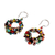 Beaded dangle earrings, 'Bauble Happiness' - Multicolored Glass Bead and Crystal Circular Dangle Earrings (image 2c) thumbail