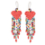 Glass bead waterfall earrings, 'Rainbow Heart Shower' - Heart and Rainbow Beaded Waterfall Earrings from Guatemala thumbail
