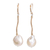 Gold filled cultured pearl dangle earrings, 'Golden Destiny' - 14k Gold Filled Coin Pearl Earrings