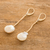 Pendientes colgantes de perlas cultivadas bañadas en oro - Aretes de perlas de moneda llenas de oro de 14k