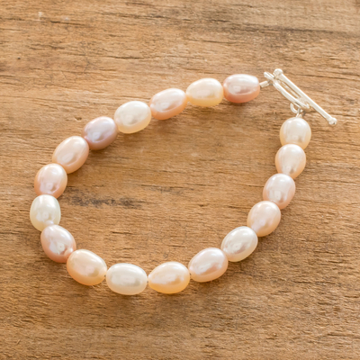 pulsera de hilo de perlas cultivadas - Pulsera artesanal de perlas cultivadas
