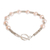 Cultured pearl beaded bracelet, 'Rosy Combination' - Sterling Silver and Cultured Pink Pearl Bracelet