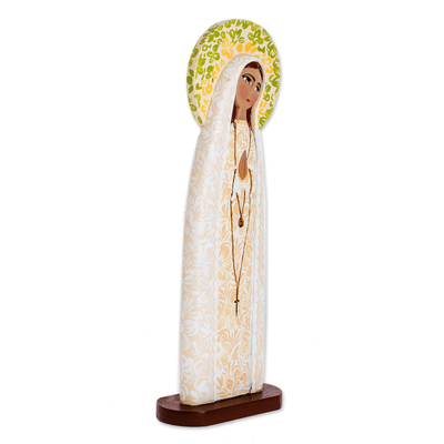 Cedar sculpture, 'Fatima' - Cedar Sculpture of the Virgin of Fatima from Nicaragua