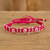 Beaded macrame bracelet, 'Pink on Rose' - Rose and Pale Pink Macrame and Beaded Bracelet (image 2) thumbail