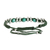 Beaded macrame bracelet, 'Teal on Green' - Dark Green Teal and Clear Macrame and Beaded Bracelet