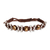 Beaded macrame bracelet, 'Bronze on Brown' - Brown Bronze and Clear Macrame and Beaded Bracelet thumbail