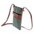 Leather-accented cotton sling, 'Comalapa Diamonds in Mint' - Adjustable Cotton and Leather Sling Bag (image 2b) thumbail