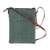 Leather-accented cotton sling, 'Comalapa Diamonds in Mint' - Adjustable Cotton and Leather Sling Bag (image 2c) thumbail