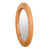 Wood wall mirror, 'Oval Window' - Artisan Crafted Wall Mirror