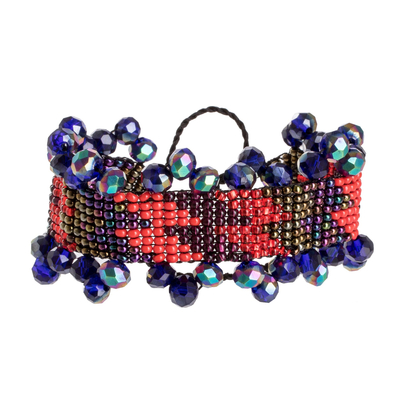 Multicolored Beaded Wristband Bracelet from Guatemala