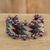 Beaded wristband bracelet, 'Violet Diamonds' - Beaded Wristband Bracelet from Guatemala in Purple Tones (image 2) thumbail