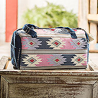 Cotton handbag, 'Comalapa Stars' - Handloomed Cotton Handbag from Guatemala